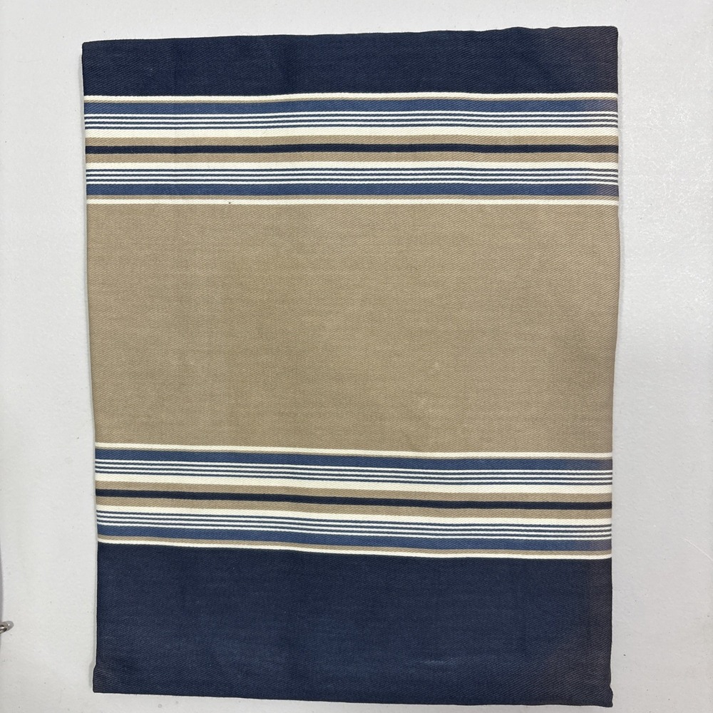 NWT FLAW Nobility Dillard's Saratoga Stripe Standard (2)Shams Blue Khaki Cotton
